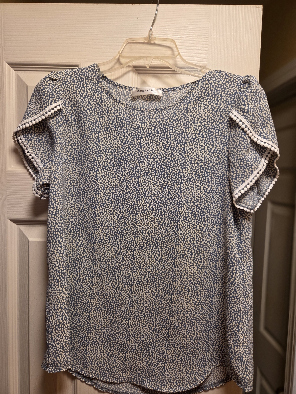 Blue Speckle  Blouse by Agnashion